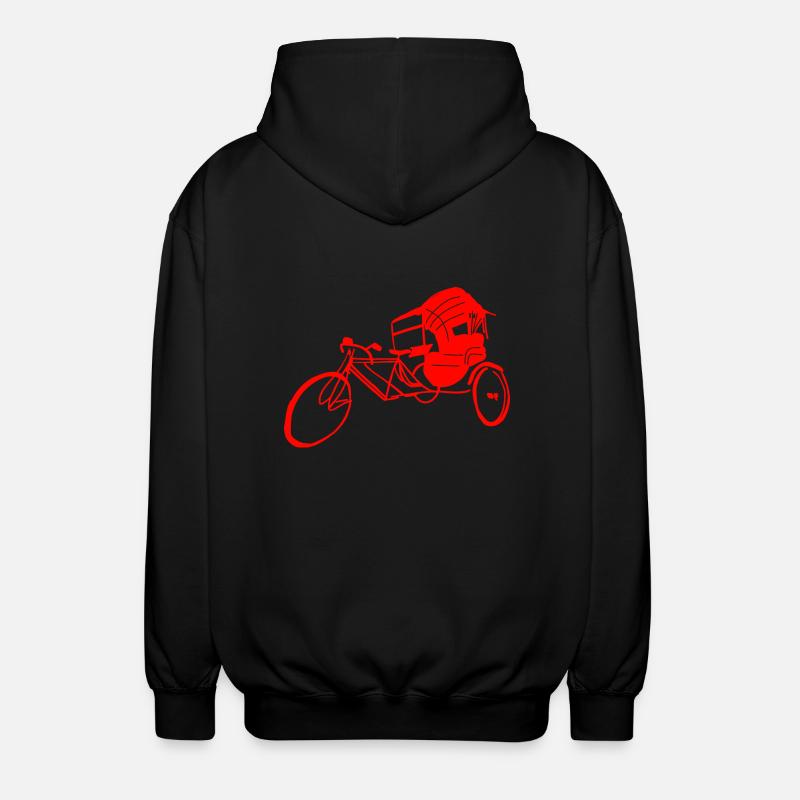 Rickshaw en rouge - Veste à capuche unisexe - noir