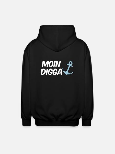 Moin Digga Hamburg - Unisex Hooded Jacket - black