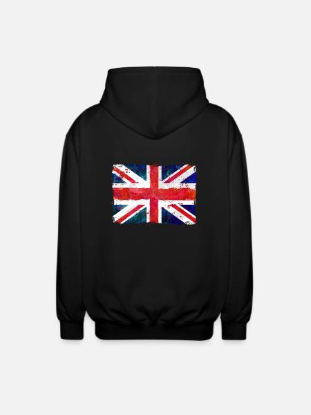 Union Jack - UK Flag - Unisex Kapuzenjacke - Schwarz