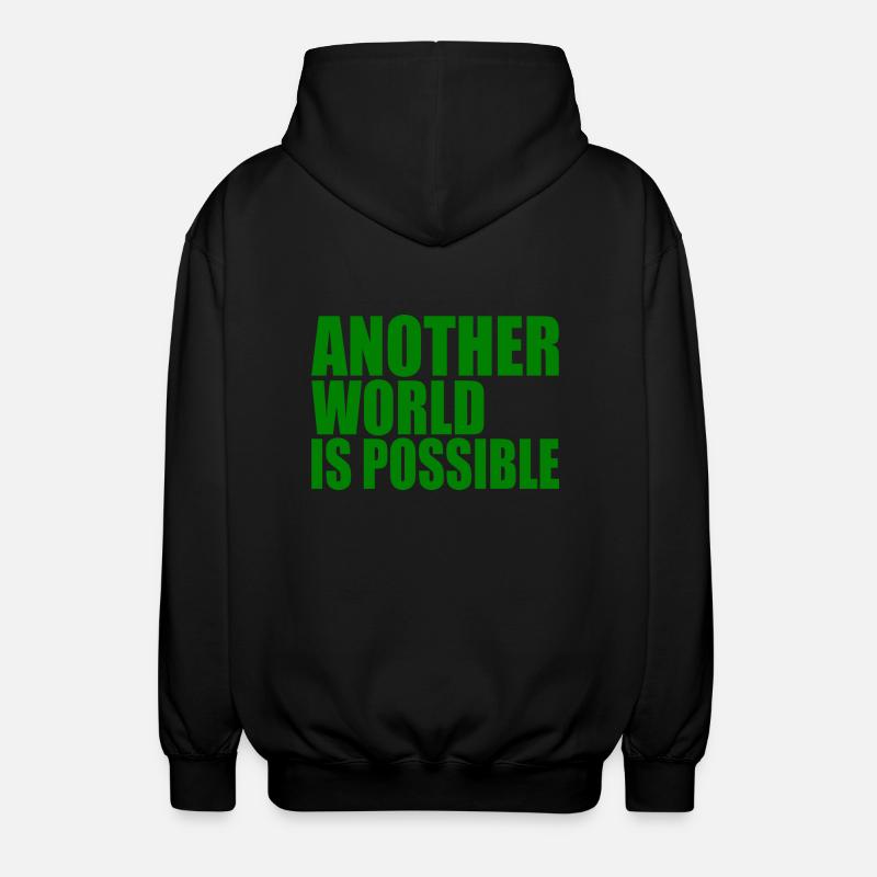 Another world is possible - Unisex Kapuzenjacke - Schwarz
