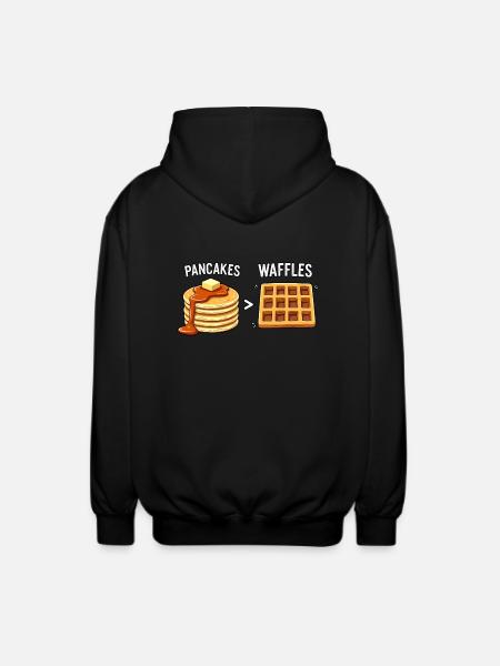 Pancakes over waffles - Unisex Hooded Jacket - black