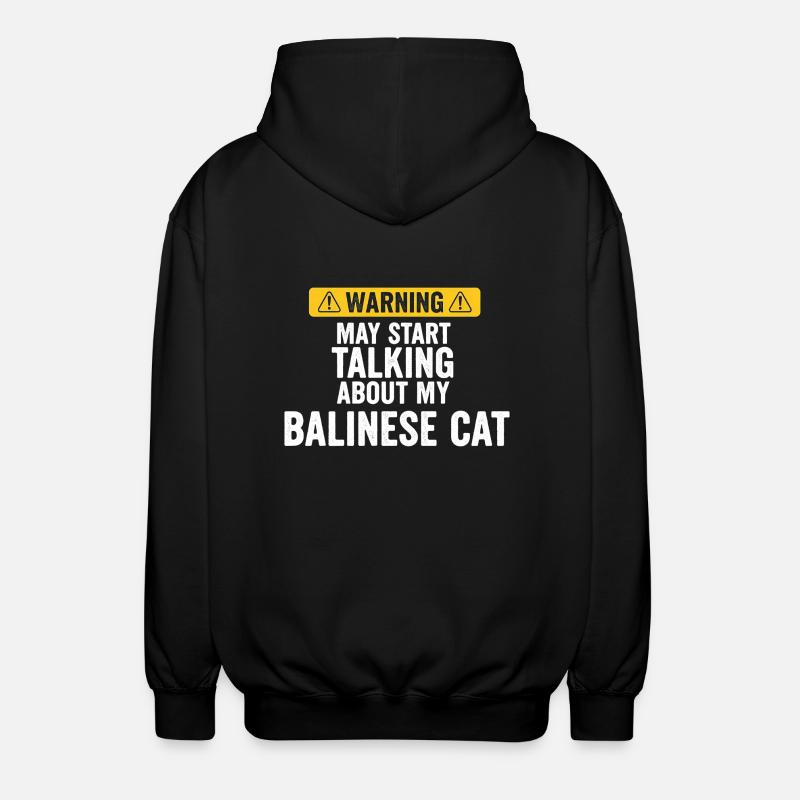 Parlez du chat balinais - Veste à capuche unisexe - noir
