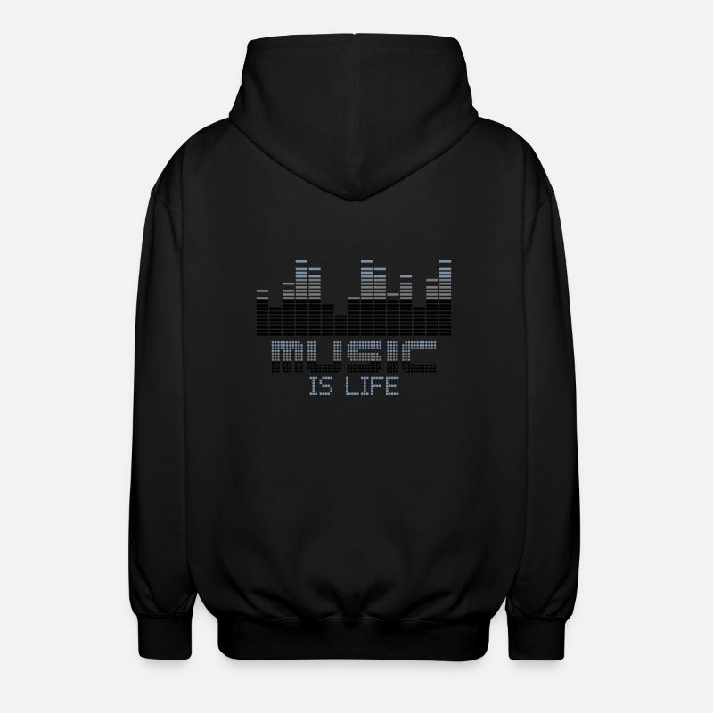 Musik ist Leben-Equalizer - Unisex Kapuzenjacke - Schwarz