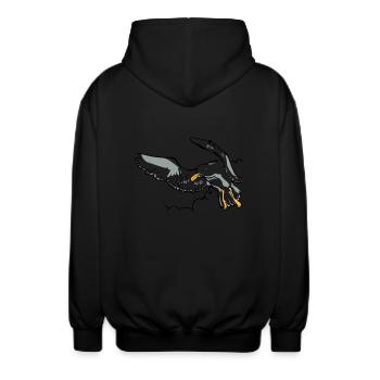 Möwe - Unisex Kapuzenjacke - Schwarz - Hinten - AI Model Male 185 light (185cm)