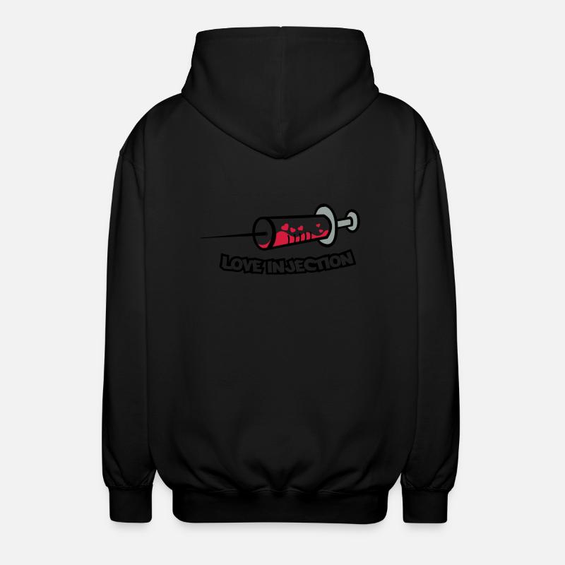 spritze_love_injection2 - Unisex Kapuzenjacke - Schwarz