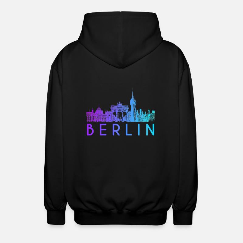 Berlin Skyline - Unisex Kapuzenjacke - Schwarz