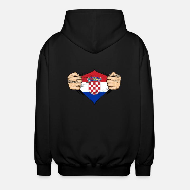 Drapeau de la Croatie utilisé - Veste à capuche unisexe - noir