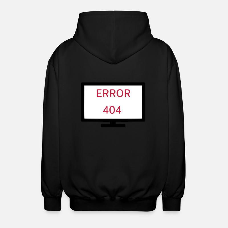 Computer Error 404 - Unisex Hooded Jacket - black