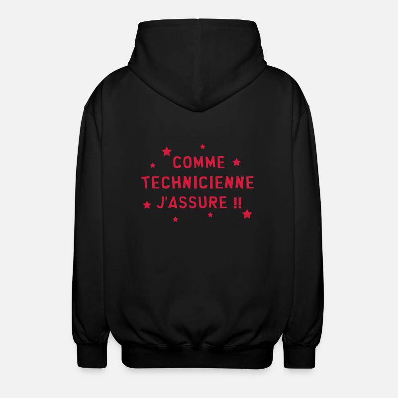 Technicien / Technicienne / Technologie / Pro - Veste à capuche unisexe - noir