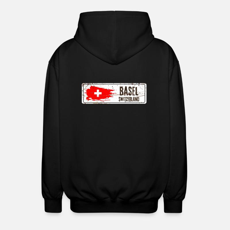 Bâle, Suisse, Drapeau - Veste à capuche unisexe - noir