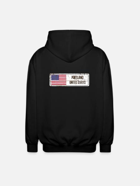 Portland Drapeau des États-Unis - Veste à capuche unisexe - noir