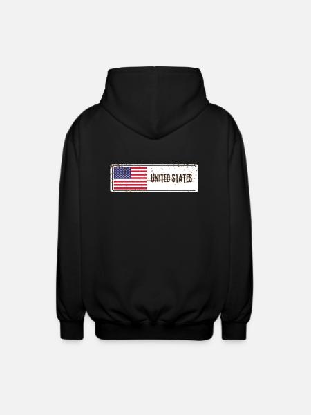 Drapeau des États-Unis - Veste à capuche unisexe - noir
