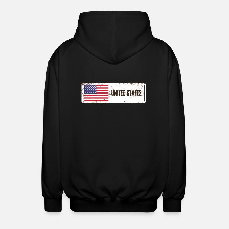 Drapeau des États-Unis - Veste à capuche unisexe - noir