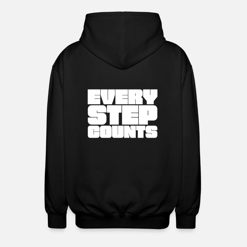 Every step counts - Unisex Hooded Jacket - black