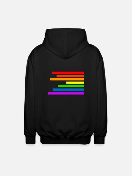 Regenbogen - Unisex Kapuzenjacke - Schwarz