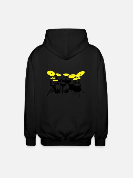 Large drumkit - Unisex Hooded Jacket - black