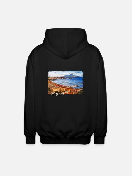 Il golfo di Napoli in Italia - Felpa unisex con cappuccio - nero