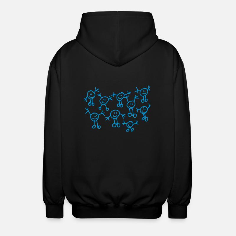 kinder_malen_kopffuessler - Unisex Kapuzenjacke - Schwarz