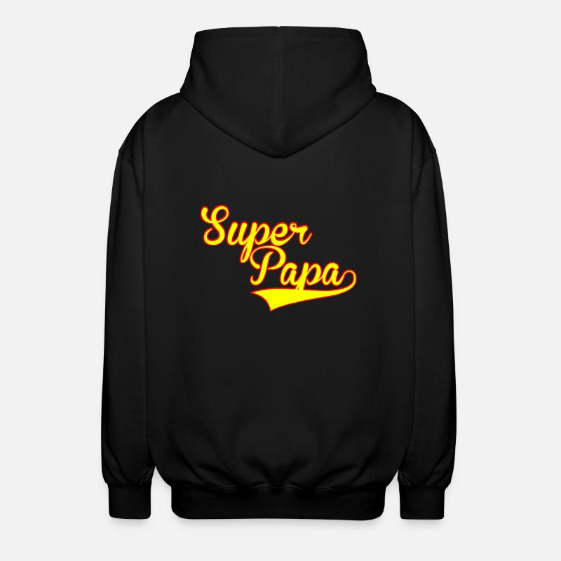 super papa - Unisex Kapuzenjacke - Schwarz