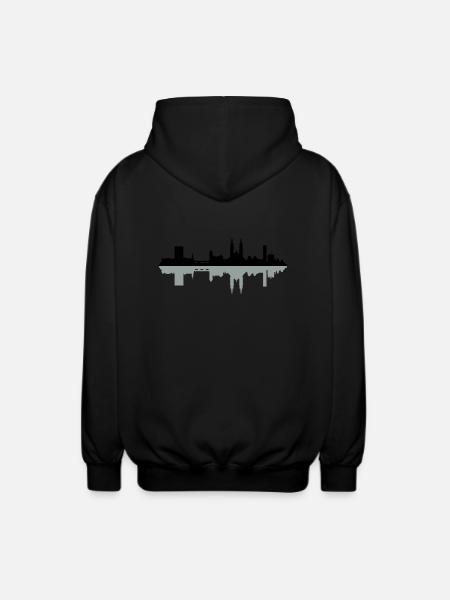 Skyline Basel - Unisex Kapuzenjacke - Schwarz