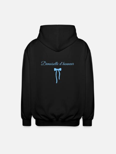 Blue Bow Bridesmaid - Unisex Hooded Jacket - black