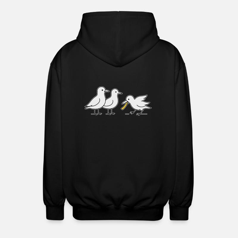 die Möwen kommen - Unisex Kapuzenjacke - Schwarz