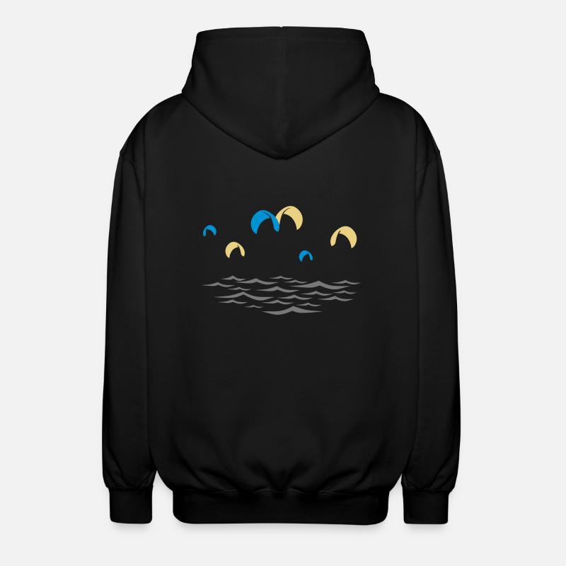 Kitesurfen - Unisex Kapuzenjacke - Schwarz