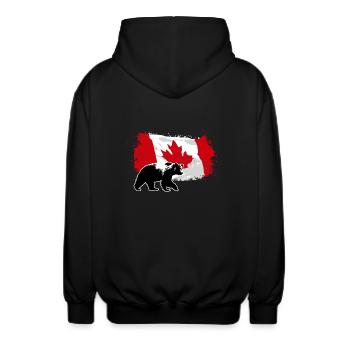Canada - Grizzly & Flag5 - Unisex Kapuzenjacke - Schwarz - Hinten - AI Model Male 185 light (185cm)