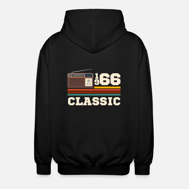 Anniversary 1966 retro classic - Unisex Hooded Jacket - black