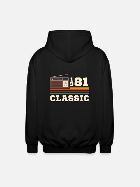 Anniversary 1981 retro classic - Unisex Hooded Jacket - black