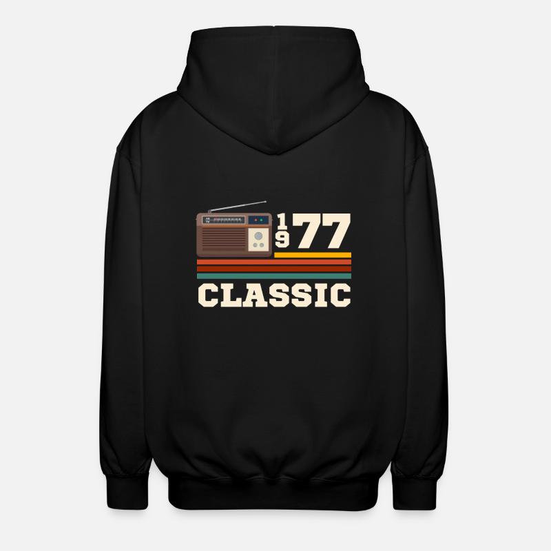 Anniversary 1977 retro classic - Unisex Hooded Jacket - black