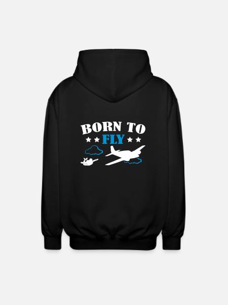 Born To Fly Skydive - Unisex Hooded Jacket - black