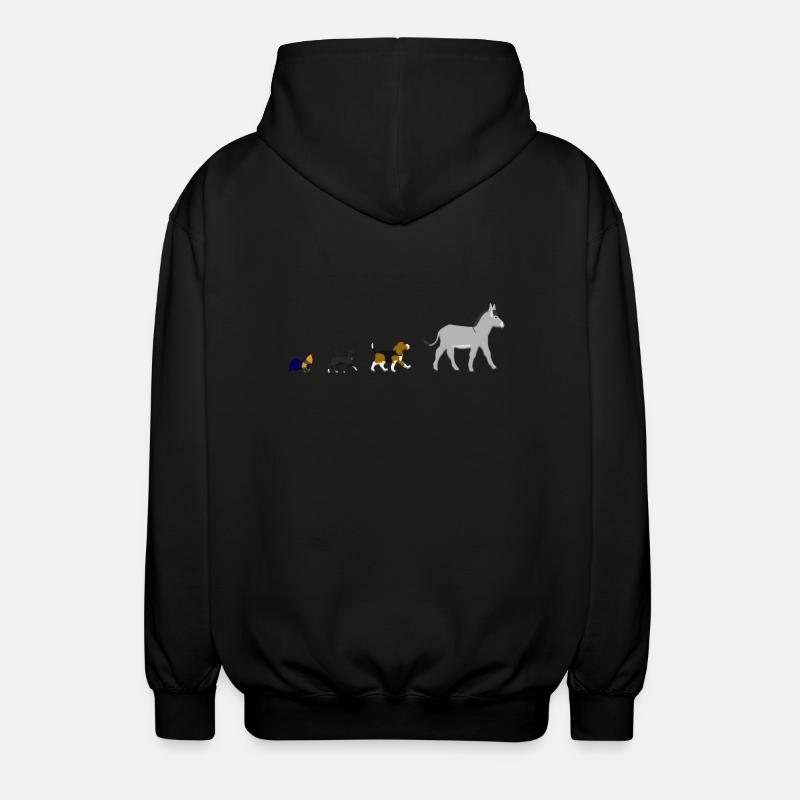 Chien, chat, coq, âne - Veste à capuche unisexe - noir
