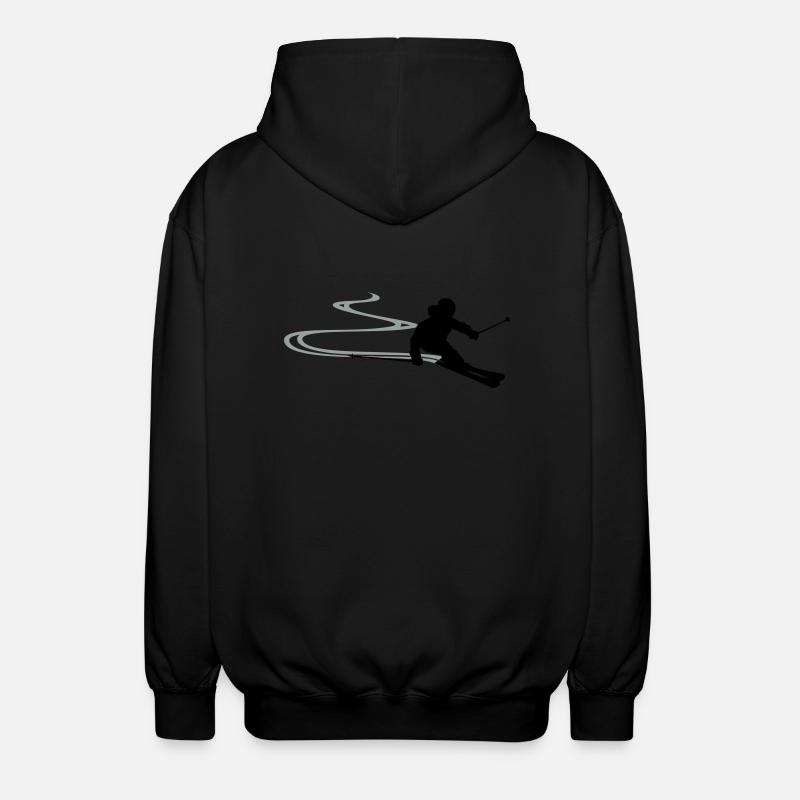 Skifahrer Spur - Unisex Kapuzenjacke - Schwarz