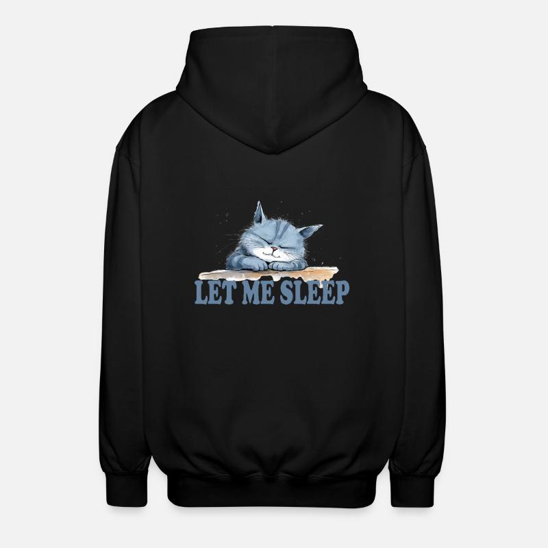Cool Cat - Let Me Sleep - Unisex Hooded Jacket - black
