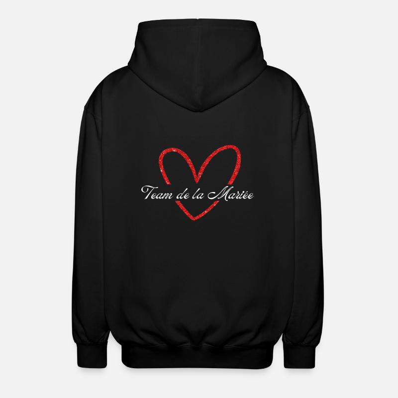 Rotes Herz Glitzer Braut Team - Unisex Kapuzenjacke - Schwarz