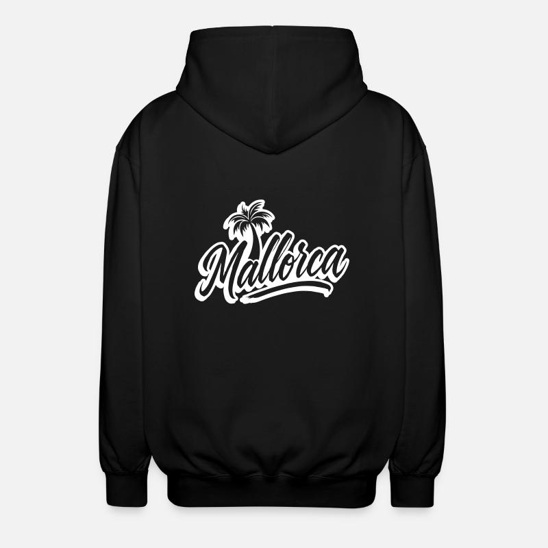 Mallorca Palm Trees - Unisex Hooded Jacket - black