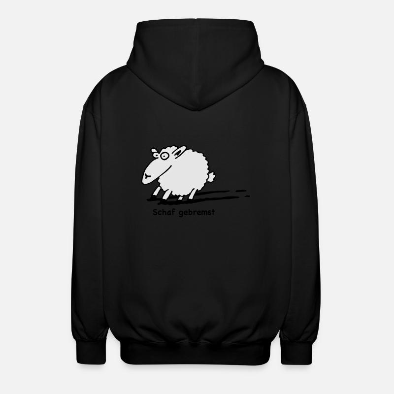 schaf_gebremst - Unisex Hooded Jacket - black
