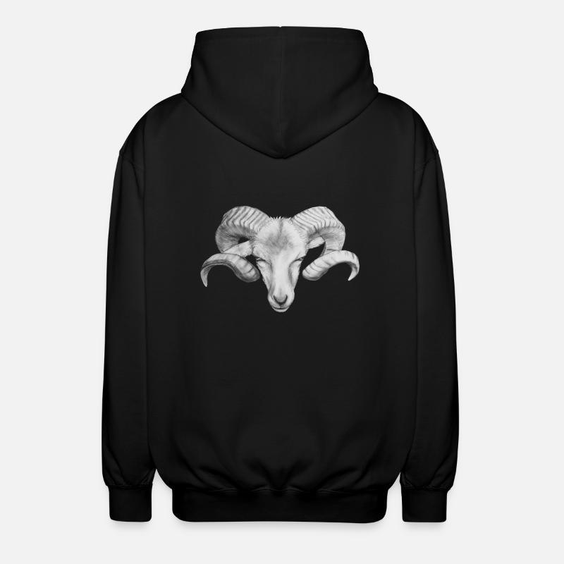 Widder | Sternzeichen - Unisex Kapuzenjacke - Schwarz