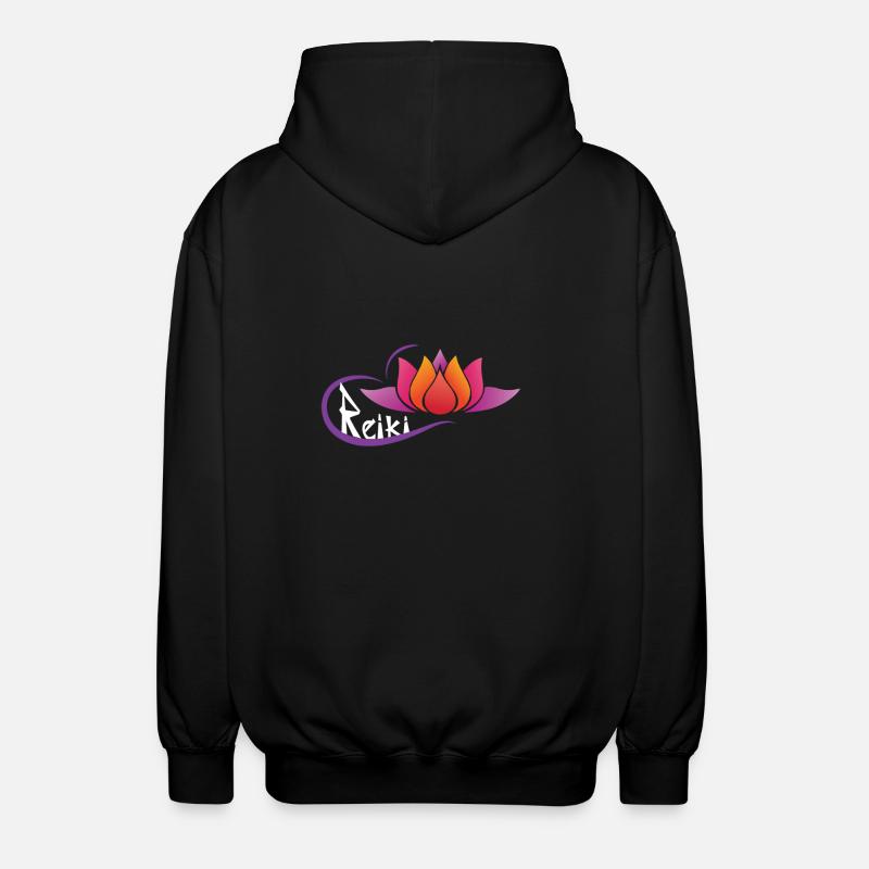 fleur de lotus reiki - Veste à capuche unisexe - noir