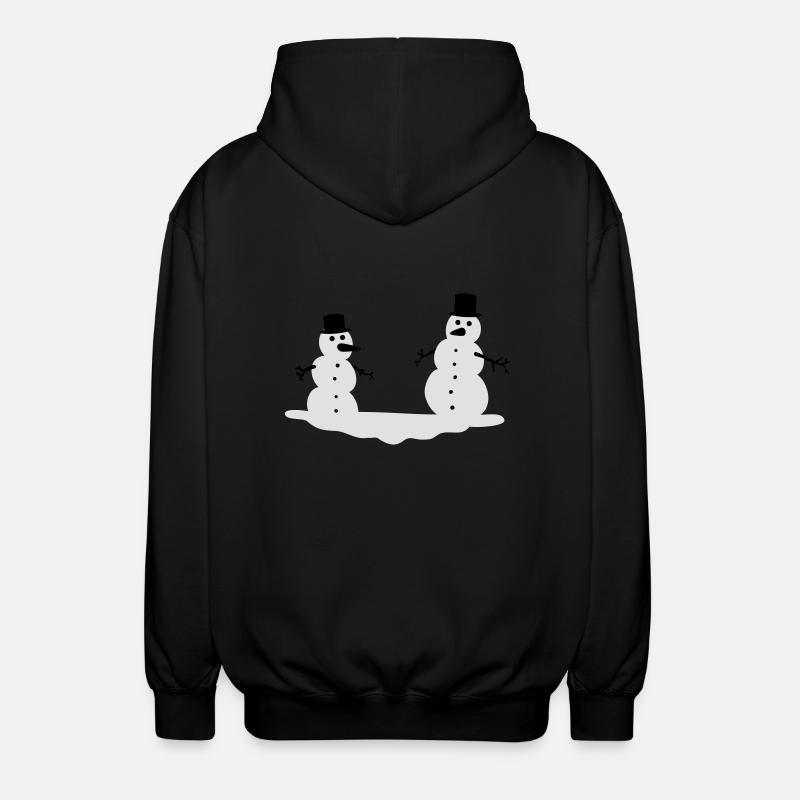 Schneemänner - Unisex Kapuzenjacke - Schwarz