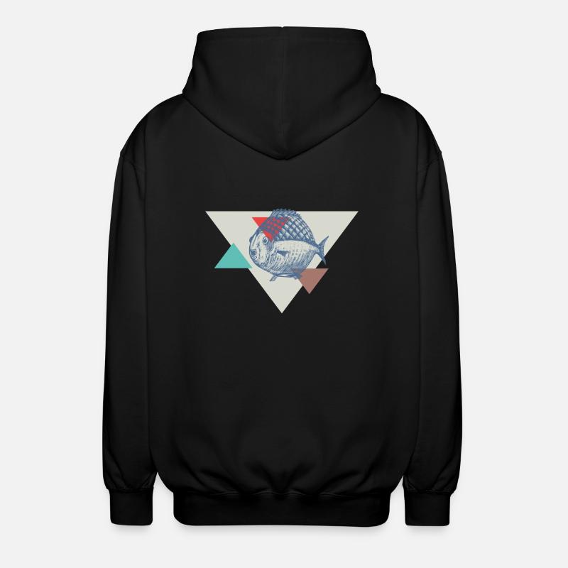 Fisch Dreieck Design - Unisex Kapuzenjacke - Schwarz