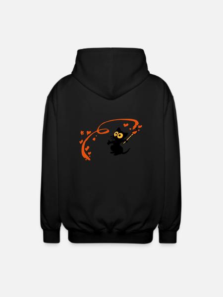 Kitten painter Georgia - Unisex Hooded Jacket - black