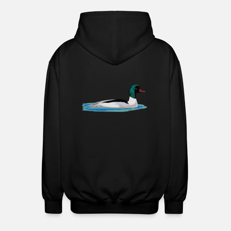 Gänsesäger - Unisex Kapuzenjacke - Schwarz