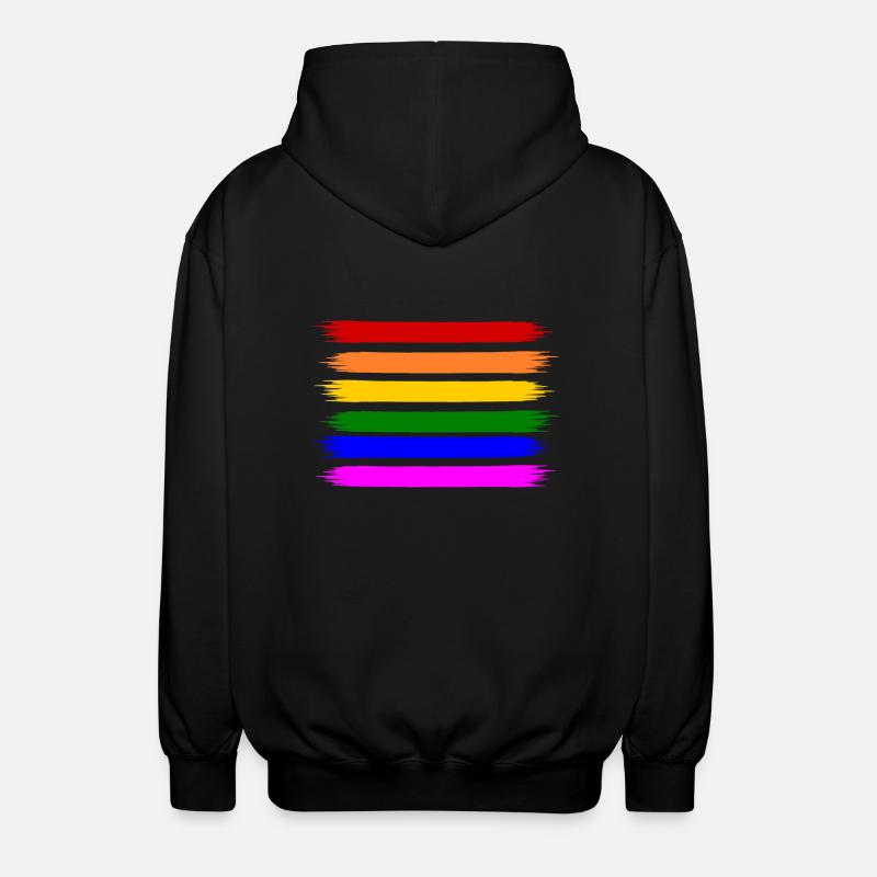 Regenbogen Regenbogenfahne - Unisex Kapuzenjacke - Schwarz
