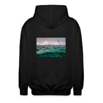 Waterdrop - Unisex Hooded Jacket - black - Back - AI Model Male 185 light (185cm)