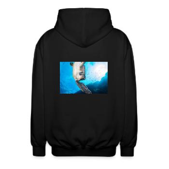 Schildkröte - Unisex Kapuzenjacke - Schwarz - Hinten - AI Model Male 185 light (185cm)