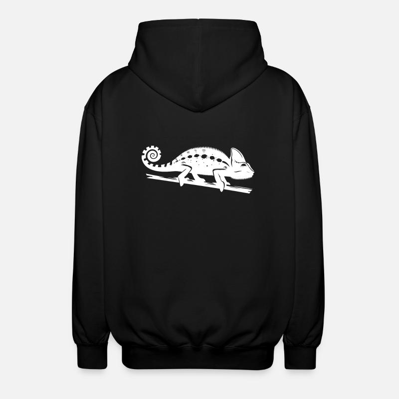 Dessin caméléon à l’encre - Veste à capuche unisexe - noir
