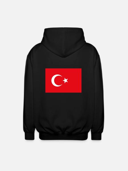 Turkey flag - Unisex Hooded Jacket - black