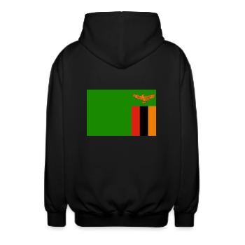 Sambia Flagg - Unisex Kapuzenjacke - Schwarz - Hinten - AI Model Male 185 light (185cm)